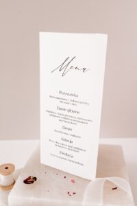 menu – numer stołu