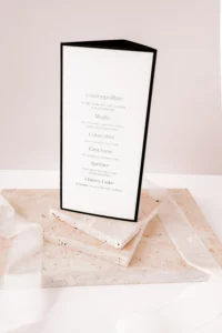 menu numer stołu CAROLINE