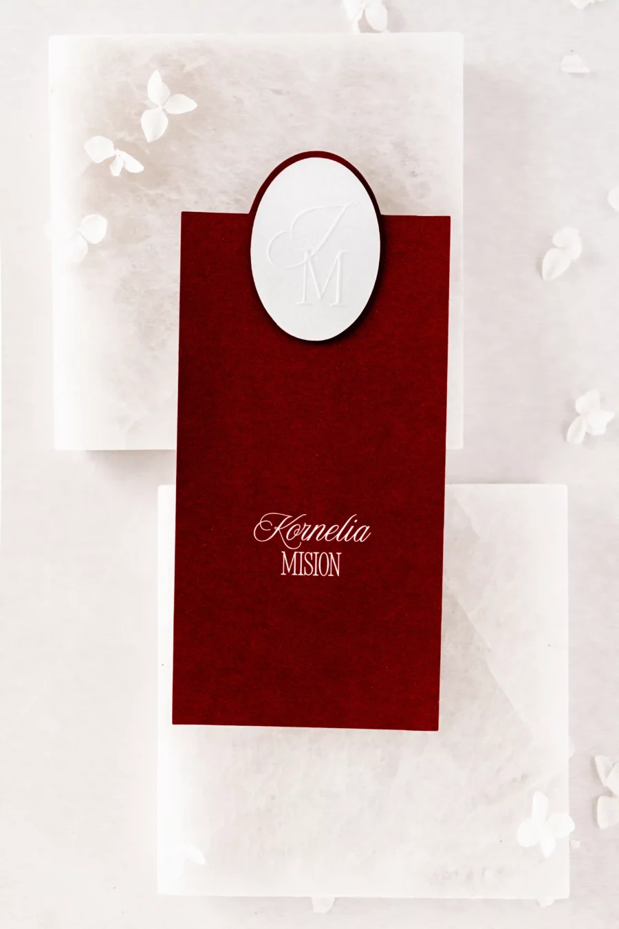 Menu - winietka CHARLOTTE no. 5 z tłoczeniem