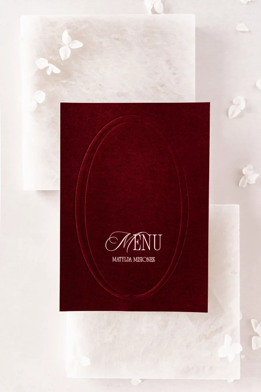Menu - winietka CHARLOTTE no. 8 z tłoczeniem