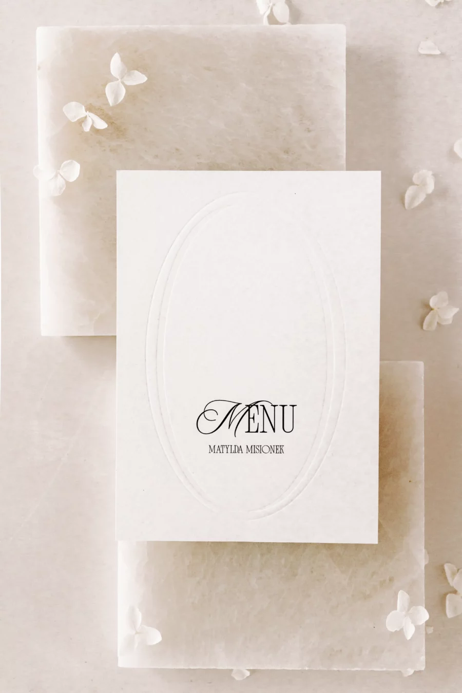 Menu - winietka CHARLOTTE no. 9 z tłoczeniem