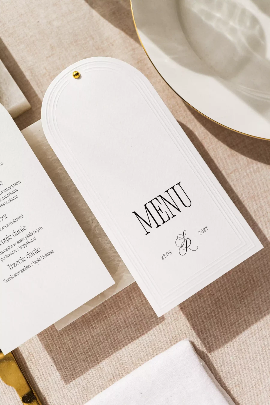 Menu leżące GABRIELLE z tłoczeniem