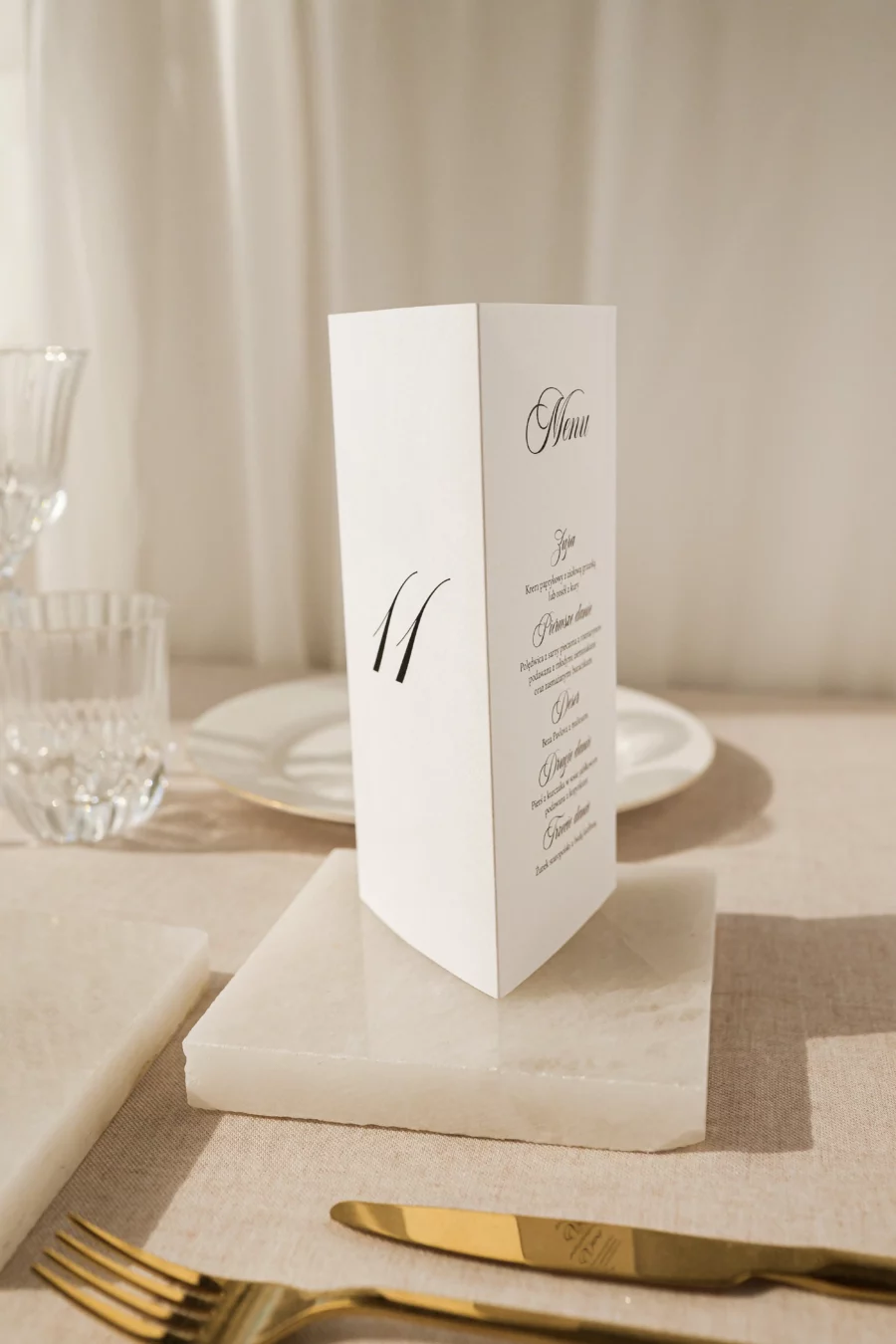 Menu + numer stołu MARIE