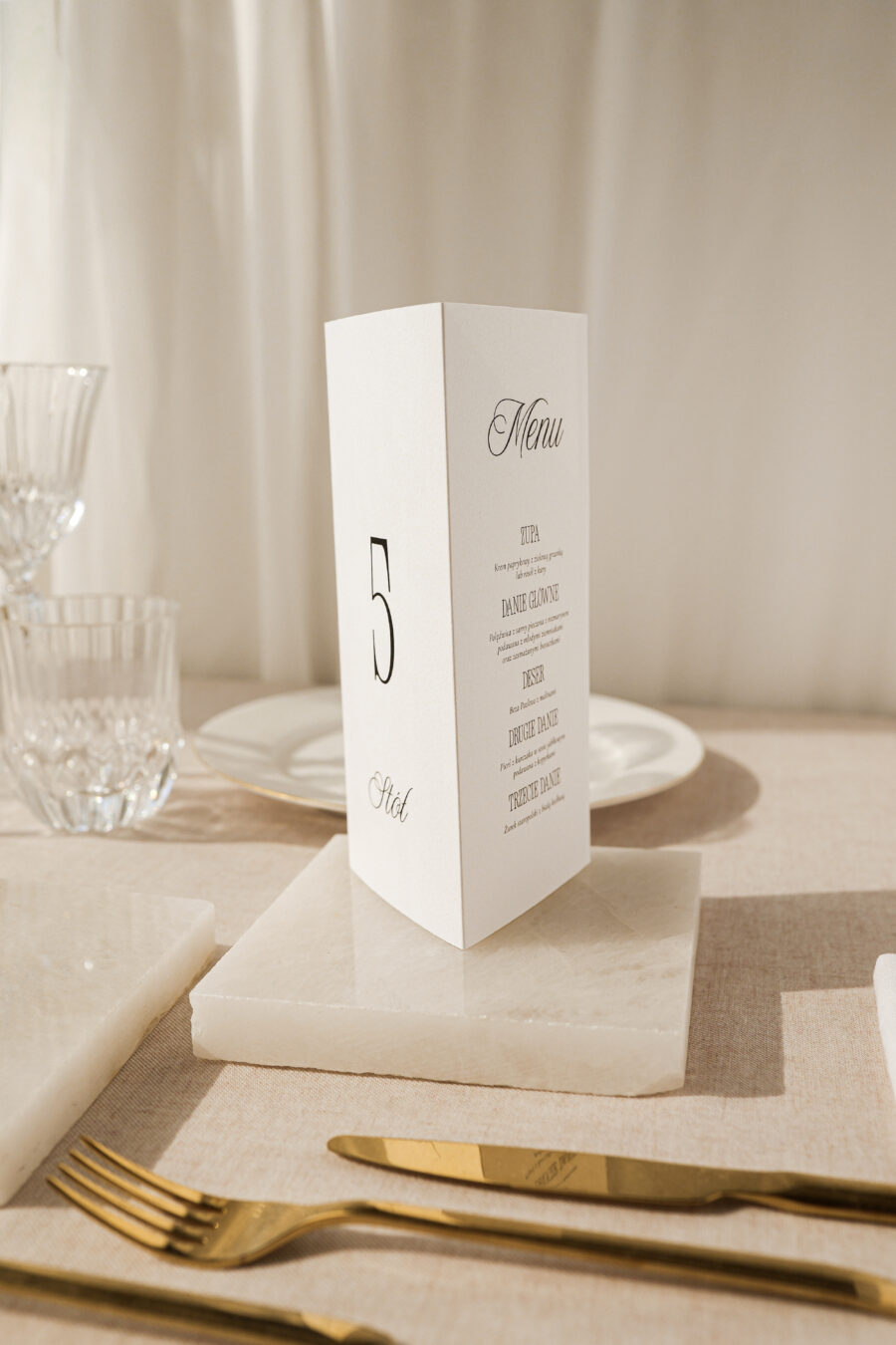 Menu + numer stołu BIANCA