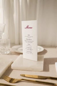 menu numer stołu VALERIE