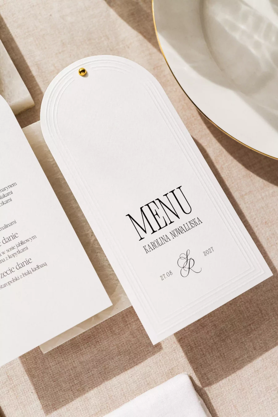 Menu - winietka GABRIELLE z tłoczeniem